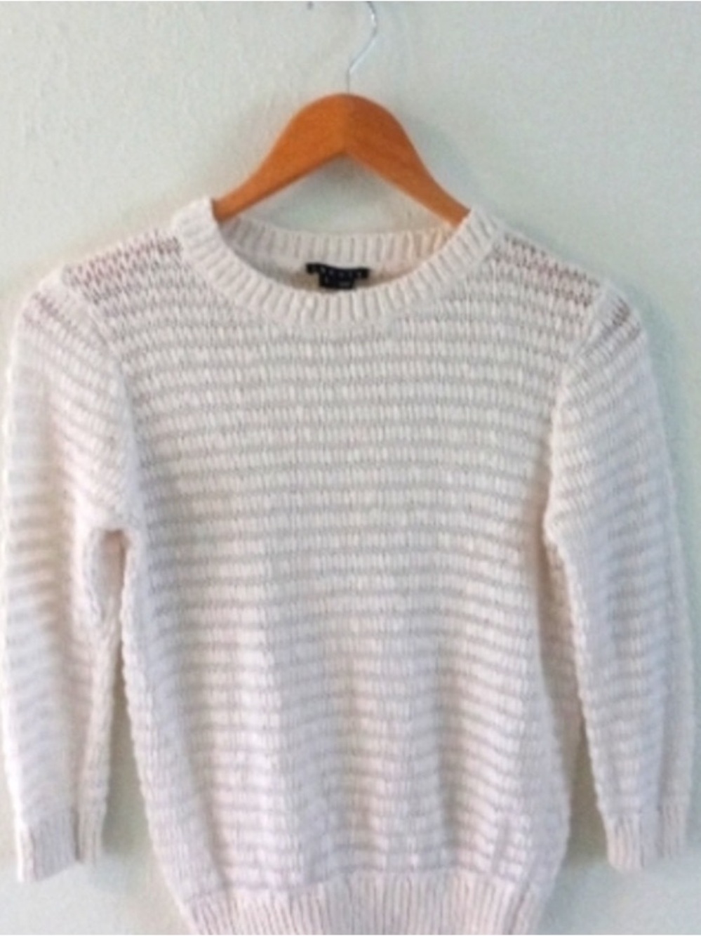 Theory Cream Crewneck Knit Sweater